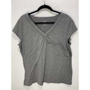 Gilligan & OMalley Gray Womens V-Neck Sleepwear Top XXL Short Sleeve